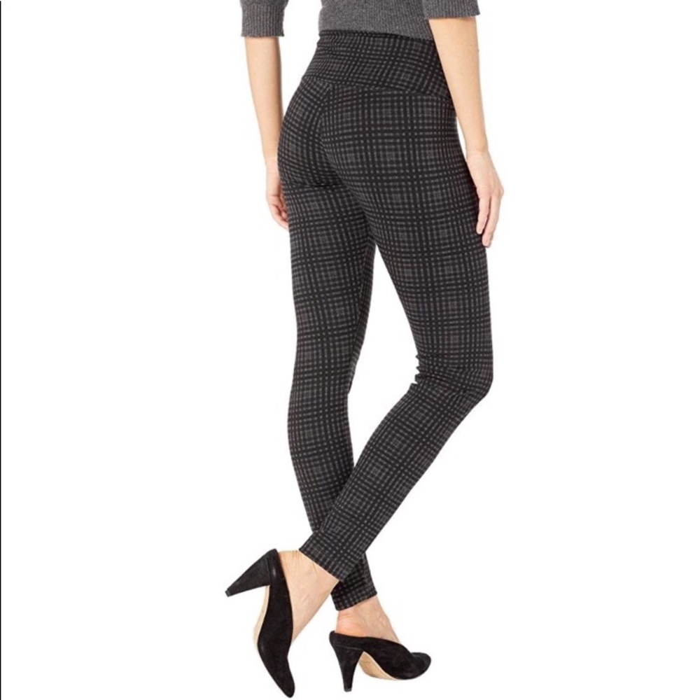 Lysse Center Seam Ponte Leggings Charcoal Check - Picture 2 of 8